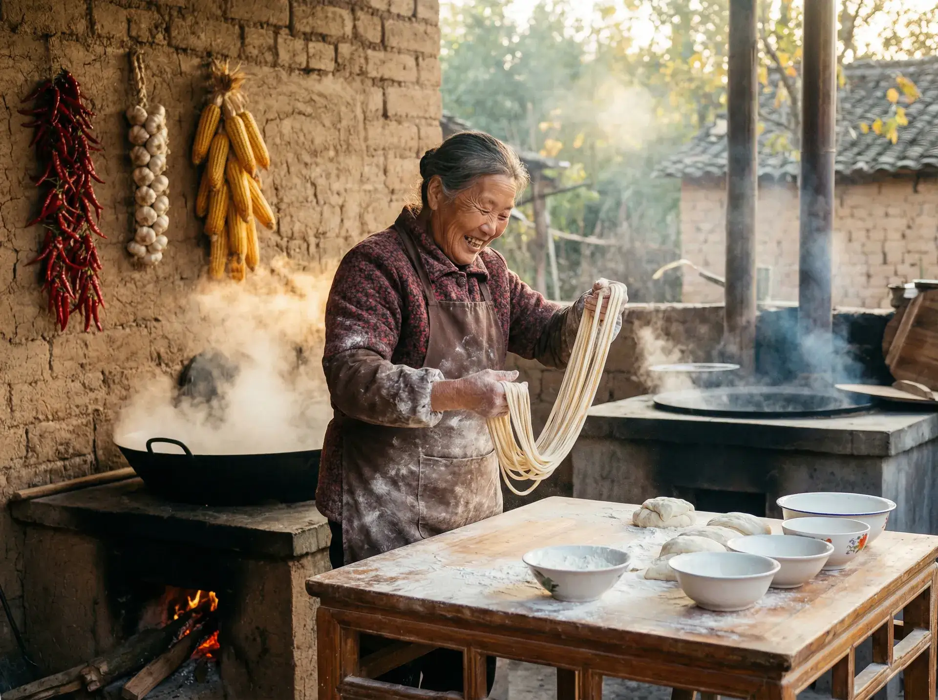 农家大嫂手擀面 - 电视剧刻不容缓 乡村美食